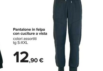 Carrefour Pantalone In Felpa Con Cuciture A Vista offerta
