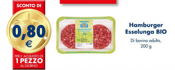 Esselunga Hamburger Esselunga BIO Di bovino adulto, 200 g offerta
