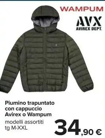 Carrefour Avx Piumino Trapuntato Con Cappuccio Avirex O Wampum offerta