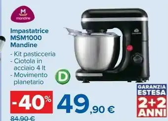 Carrefour Mandine Impastatrice Msm1000 offerta