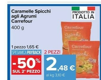 Carrefour Carrefour - Caramelle Dure Spicchi Agli Agrumi 400 G(ml) offerta