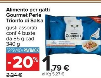Carrefour Purina Alimento Per Gatti Gourmet Perle Trionfo Di Salsa offerta