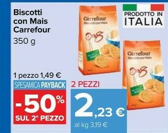 Carrefour Carrefour - Biscotti Con Mais 350 G(ml) offerta