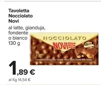 Carrefour Novi Nocciolato Fondente 130 G(ml) offerta