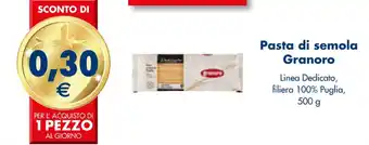 Esselunga Pasta di semola Granoro Linea Dedicato, filiera 100% Puglia, 500 g offerta