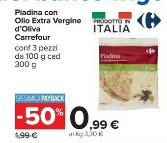 Carrefour Carrefour - Piadina 300 G(ml) offerta