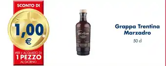 Esselunga Grappa Trentina Marzadro 50 cl offerta