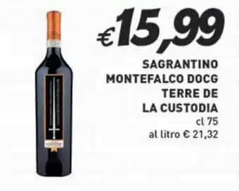 Coal SAGRANTINO MONTEFALCO DOCG TERRE DE LA CUSTODIA cl 75 offerta