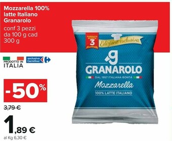 Carrefour Granarolo Mozzarella 100% Latte Italiano offerta
