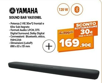 Expert Yamaha Sound Bar YAS109BL offerta