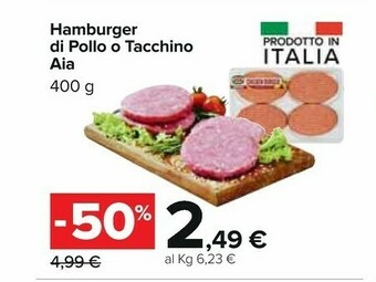 Carrefour Aia Hamburger Di Pollo O Tacchino offerta