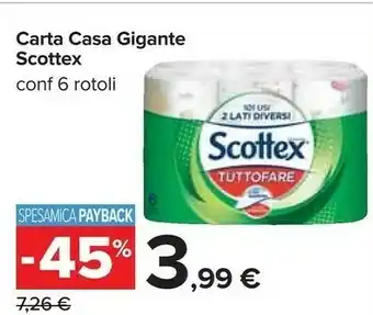 Carrefour Scottex Carta Casa Gigante offerta