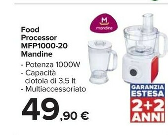 Carrefour Mandine Robot Da Cucina Multifunzione - MFP1000-20 offerta