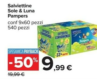 Carrefour Pampers Salviettine Sole & Luna offerta