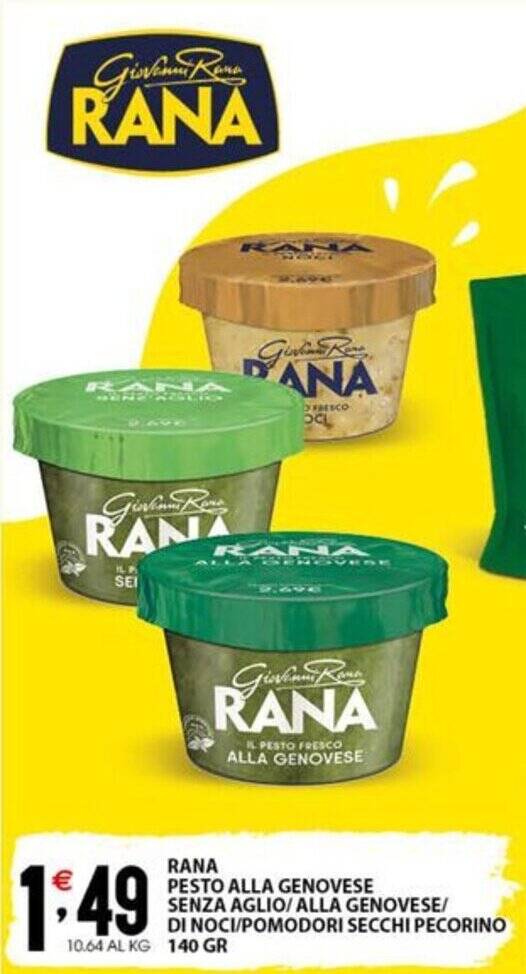 RANA PESTO ALLA GENOVESE SENZA AGLIO/ALLA GENOVESE/ DI NOCI/POMODORI