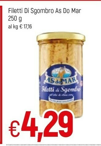 Famila Asdomar Filetti Di Sgombro All'Olio Di Oliva 250 G(ml) offerta