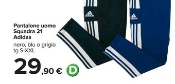 Carrefour Adidas Pantalone Uomo Squadra 21 Nero offerta