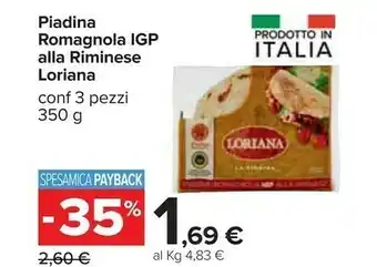 Carrefour Loriana Piadina Romagnola Igp Alla Riminese offerta