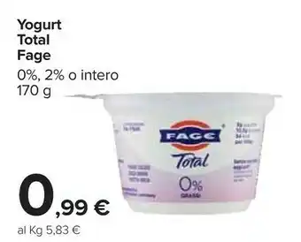 Carrefour Fage Total 0% 170 G(ml) offerta