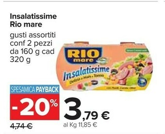 Carrefour Rio Mare Insalatissime Mais E Tonno 160 G(ml) offerta
