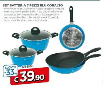 Famila Set Batteria 7 Pezzi Blu Cobalto offerta