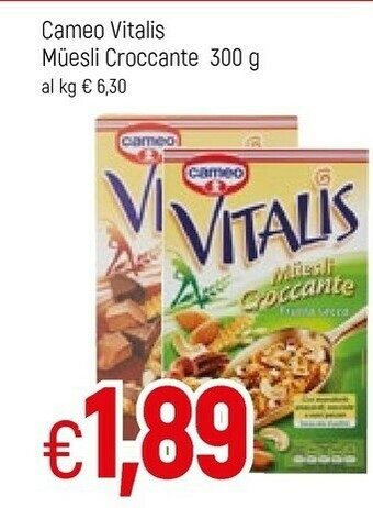 Famila Cameo Vitalis Muesli Croccante Frutta Secca 300 G(ml) offerta
