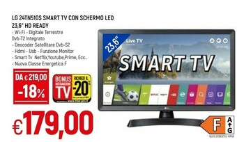 Famila LG 24TN510S-PZ.API TV 61 Cm (24") HD Smart TV Wi-Fi Nero offerta