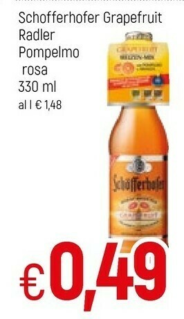 Schofferhofer Grapefruit Radler Pompelmo Rosa 330 Ml