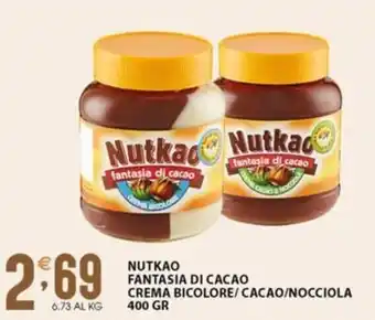 Sisa NUTKAO FANTASIA DI CACAO CREMA BICOLORE/CACAO/NOCCIOLA 400 GR offerta