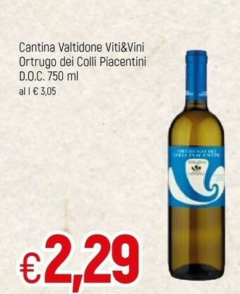 Famila Cantina valtidone Gutturnio Frizzante Viti & Vini 750 G(ml) offerta