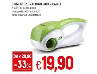 Famila Girmi GT02 Grattugia Elettrica Rosso, Bianco Plastica offerta