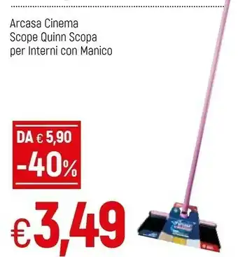 Famila Arcasa Cinema Scope Quinn Scopa Per Interni Con Manico offerta