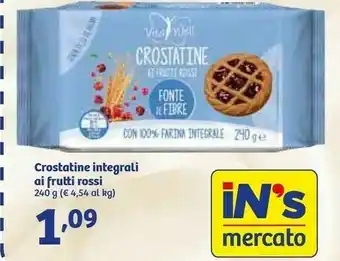 In'S Mercato Crostatine Integrali Ai Frutti Rossi 240 G offerta