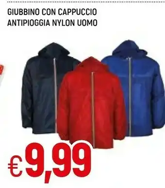 Famila Giubbino Con Cappuccio Antipioggia Nylon Uomo offerta