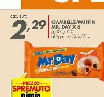 Italmark Mr. Day - 6 Ciambelle Con Crema Al Cioccolato 300 G(ml) offerta