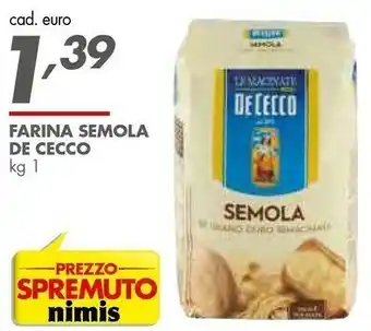 Italmark De Cecco Semola Di Grano Duro Rimacinata 1000 G(ml) offerta