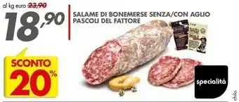 Pascoli Del Fattorie Salame Di Bonemerse Senza