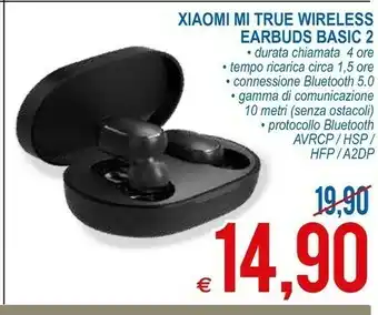 MD Discount Xiaomi Mi True Wireless Earbuds Basic 2 Cuffie Auricolare Bluetooth Nero offerta
