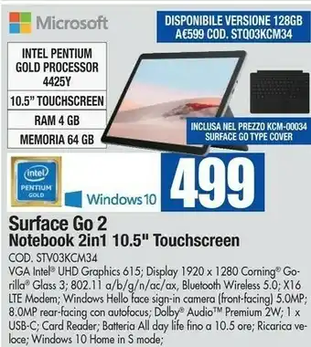 Wellcome Microsoft Surface offerta