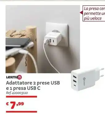 Bricocenter Lexman Adattatore 2 Prese Usb offerta