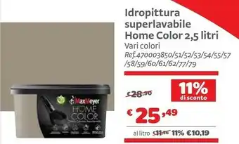 Maxmeyer Idropittura Superlavabile Home Color 2,5 Litri