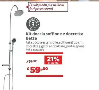 Bricocenter Betta Kit Doccia Soffione E Doccetta offerta