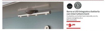 Bricocenter Barra A Led Integrato A Batteria Con Interruttore Gent offerta