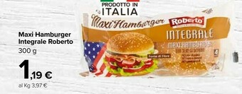 Carrefour Market Roberto - Maxi Hamburger Integrale 300 G(ml) offerta