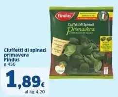 Sigma Findus - ciuffetti di spinaci primavera offerta