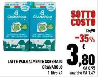 Conad LATTE PARZIALMENTE SCREMATO GRANAROLO 1 litro x4 offerta