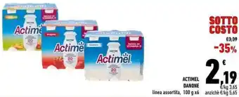 Conad ACTIMEL DANONE linea assortita, 100 g x6 offerta