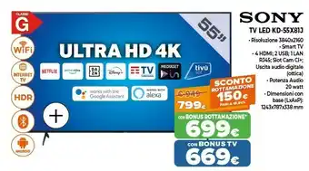 Expert Sony TV LED KD-55X81J offerta