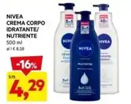 DPiù Nivea - crema corpo idratante/ nutriente offerta