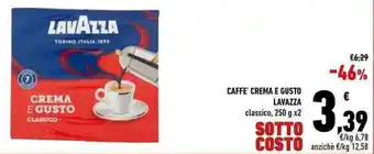 Conad CAFFE' CREMA E GUSTO LAVAZZA classico, 250 g x2 offerta